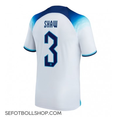 Billiga England Luke Shaw #3 Hemma fotbollskläder VM 2022 Kortärmad
